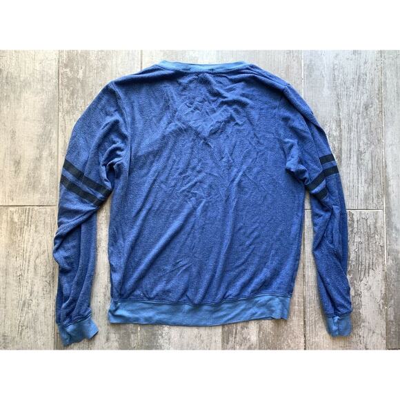$98 Wildfox Essential V Neck Pullover Jumper Blue Stripe Long Sleeve Casual L - Picture 10 of 10